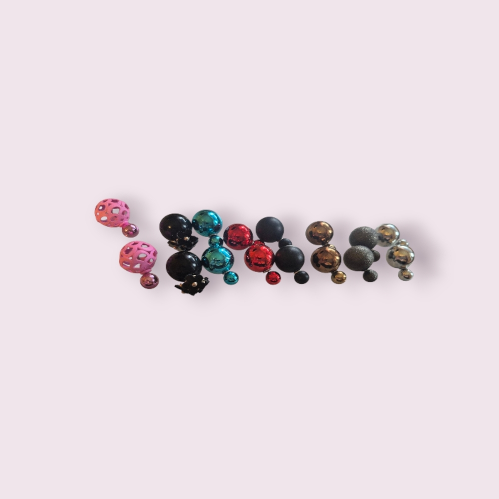 Colorful Double-Sided Stud Earrings Set